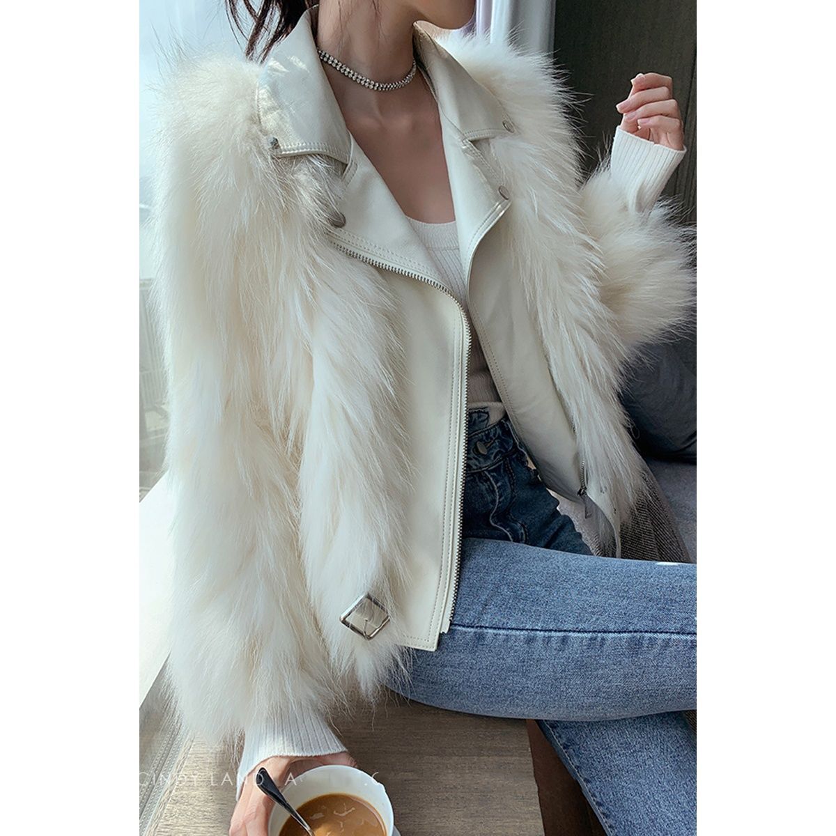 Fox-like fur coat for women short 2021 new autumn/winter 貉子 fur motorcycle coat young style fashionable details Picture