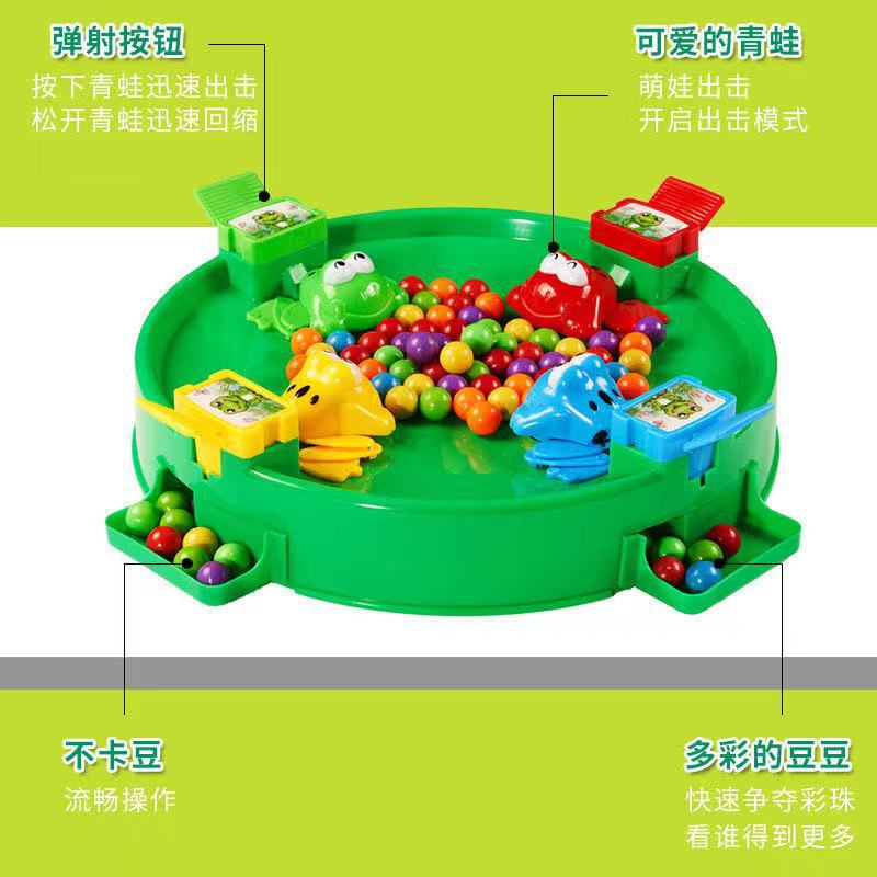 New bestseller Frog Eating Bean Tabletop Game 2022 Crazy Pearl Swallowing Little Frog Parent-child Interactive Children's Toy Specification drawing