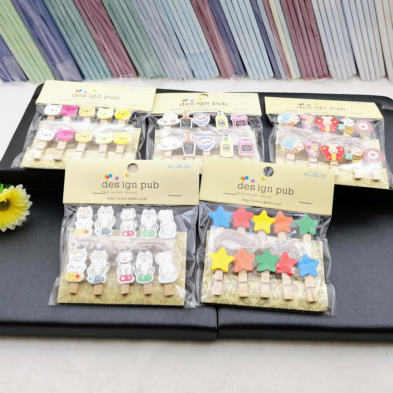 L3426 10 small wooden art clips, fine clips, coat clips, sock clips, trouser clips, grape clips Specification image