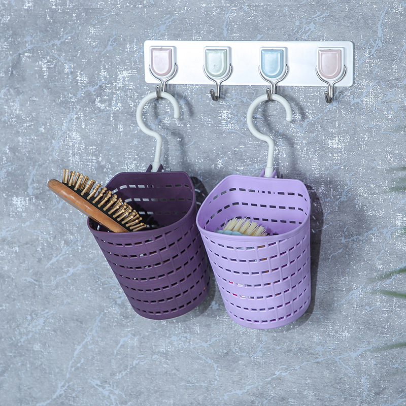 厨房塑料收纳挂篮卫生间杂物收纳篮置物篮家居浴室可挂式收纳筐