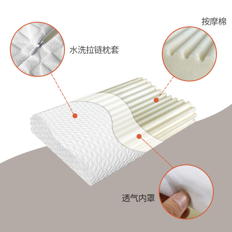 Amazon high-quality sponge card slot long strip shaped groove high-density cut cotton pillow arc-shaped wave pillow Item Picture