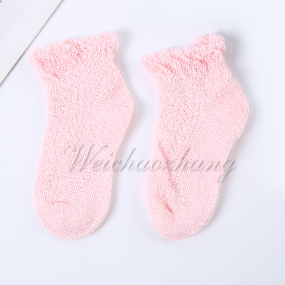 Baby socks, thin and breathable for spring and autumn, children, babies, infants and girls, elastic and non-constricting, mesh and ruffled edge socks Specification image