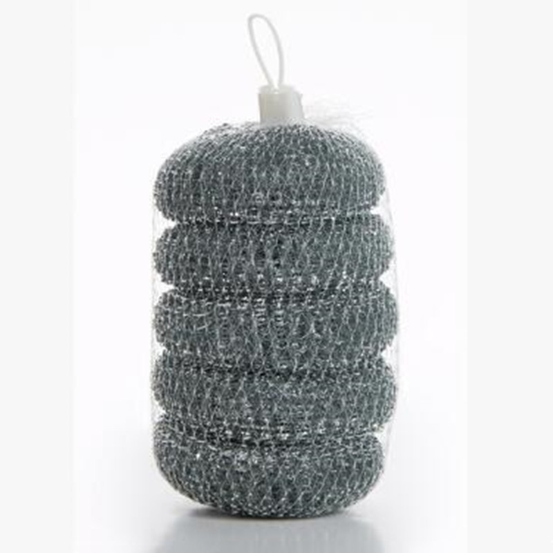Factory direct sales of steel wool ball mesh bags, 5 cleaning balls, pot brushes, wholesale two-yuan store supply details Picture