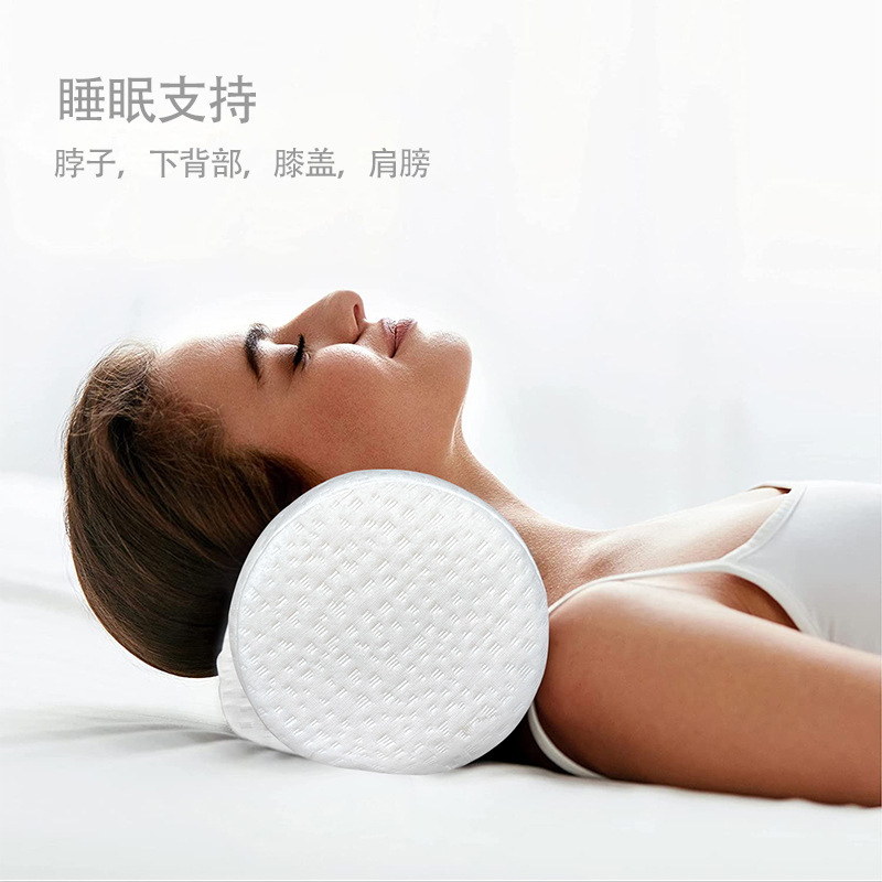 Amazon's popular round memory foam pillow, memory foam cylindrical pillow, slow-rebound cylindrical throw pillow, and backrest details Picture