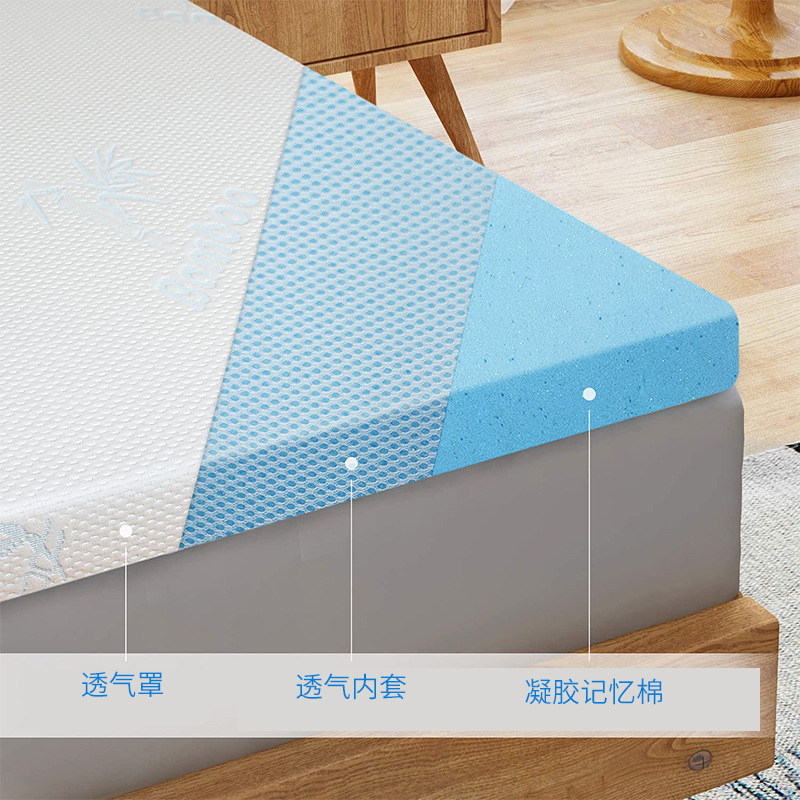 Amazon gel memory foam mattress, slow rebound memory foam thin pad zero pressure mattress, student dormitory bedroom Specification drawing