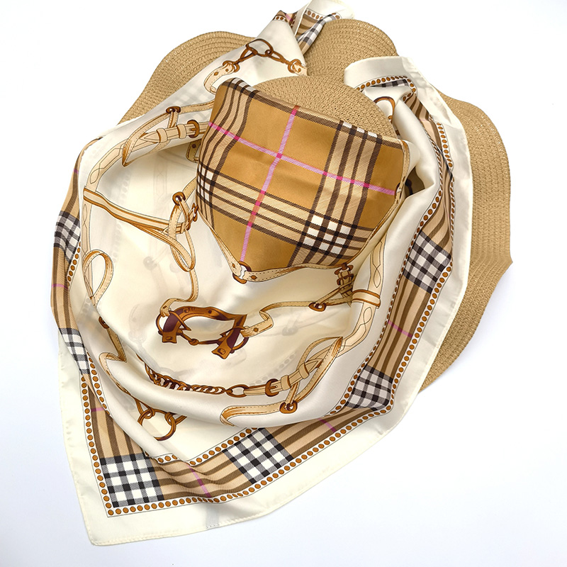 New Babag printed silk scarves, Spring and autumn faux silk scarves, chain neckerchiefs, scarves, in stock for export Specification image