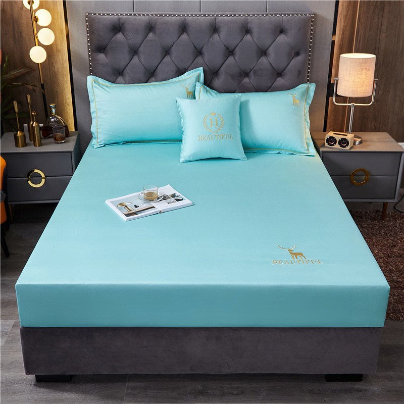 2021 Single item: Pure cotton bed cover 60 long-staple cotton bed cover, all-season universal bedspread, mattress protection cover, bed sheet Specification image