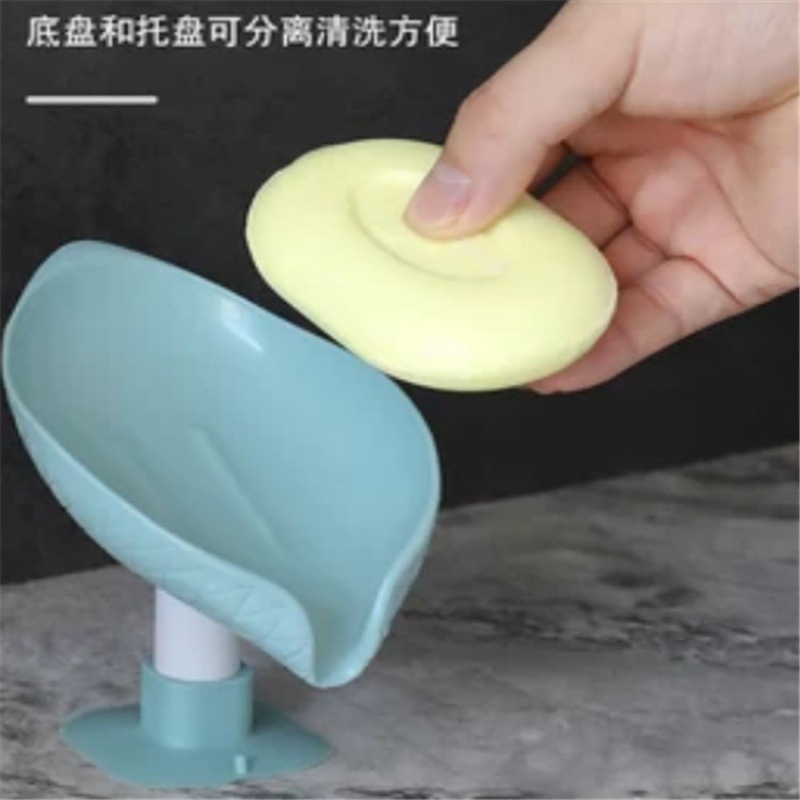 New leaf-shaped suction cup draining soap box wall-mounted bathroom soap box rack without drilling Application Scenario