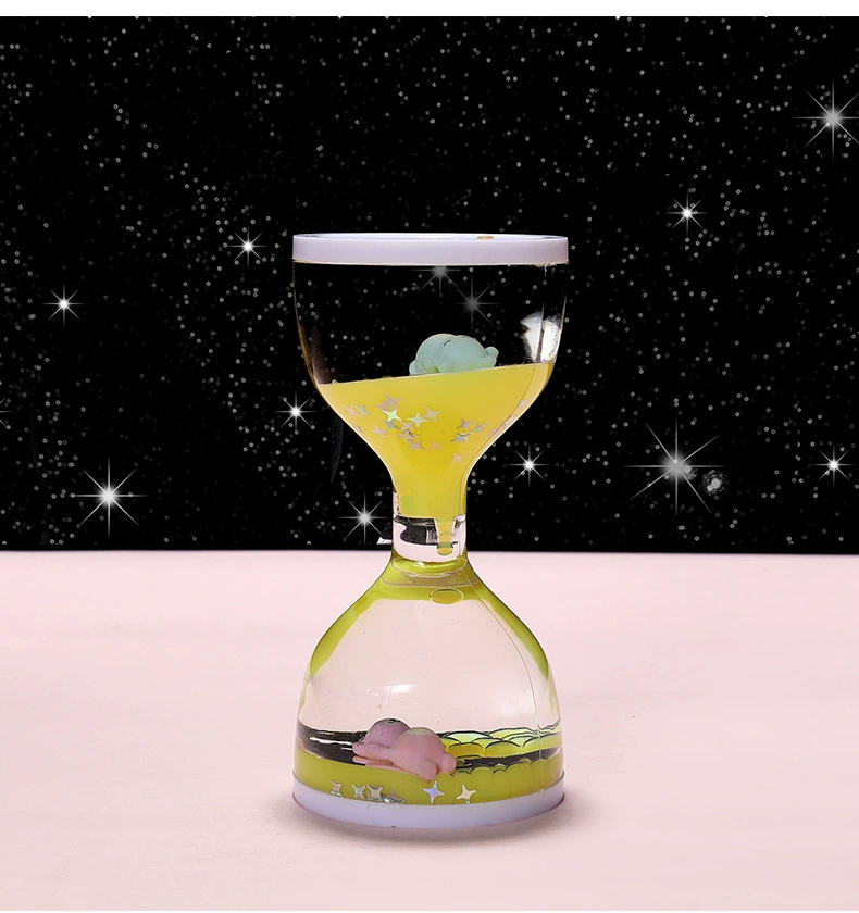 Creative large cup oil and liquid dripping hourglass cartoon home decoration ornament, student stress-relieving birthday gift h Item Picture