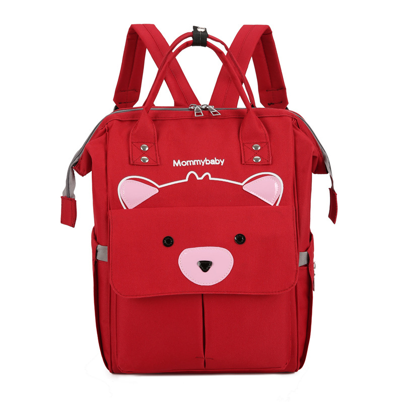 Baigou Factory's Mommy Bag, Bear style, double-shoulder mother and baby bag wholesale, waterproof, large-capacity baby bottle, diaper bag, Mommy Bag