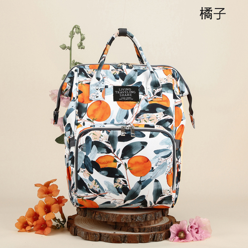 Wholesale of new mom bags, large-capacity waterproof double-shoulder baby bags with baby bottles and diapers, ultra-light mom baby bags details Picture