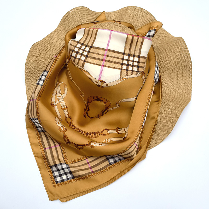 New Babag printed silk scarves, Spring and autumn faux silk scarves, chain neckerchiefs, scarves, in stock for export Item Picture