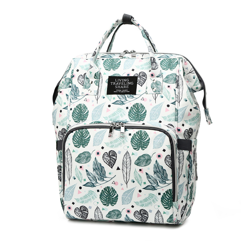 Wholesale of new mom bags, large-capacity waterproof double-shoulder baby bags with baby bottles and diapers, ultra-light mom baby bags Item Picture