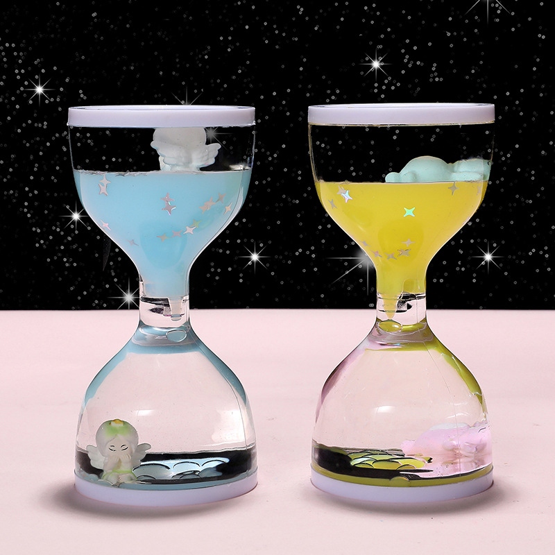 Creative large cup oil and liquid dripping hourglass cartoon home decoration ornament, student stress-relieving birthday gift h Specification drawing