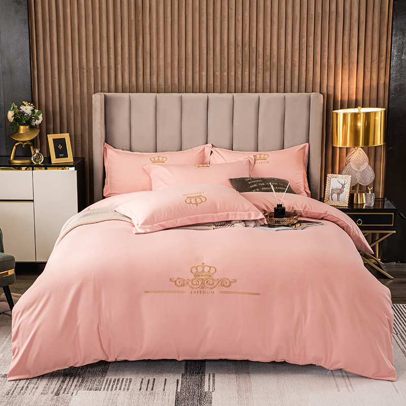 2025 Autumn/Winter Warm Oxygen Brushed National Trend Four-piece Set, thickened water-washed brushed simple solid color double bed Application Scenario