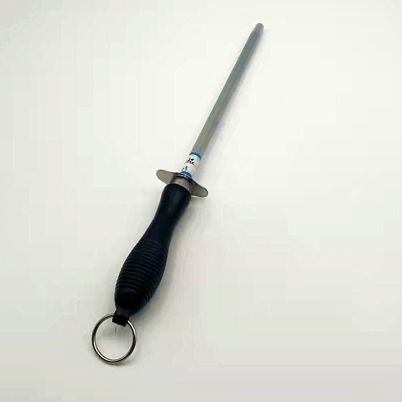 爆款圆柄高硬度碳钢多功能磨刀棒磨刀器磨刀石黑色手柄圆杆磨刀棍