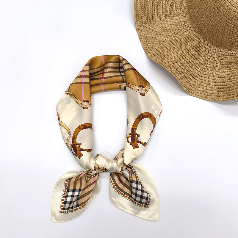 New Babag printed silk scarves, Spring and autumn faux silk scarves, chain neckerchiefs, scarves, in stock for export details Picture