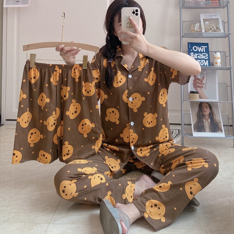 Factory direct sales of cross-border summer and autumn short and long cardigans, pajamas, women's home wear, leaf sets, milk silk, Southeast Asia Application Scenario