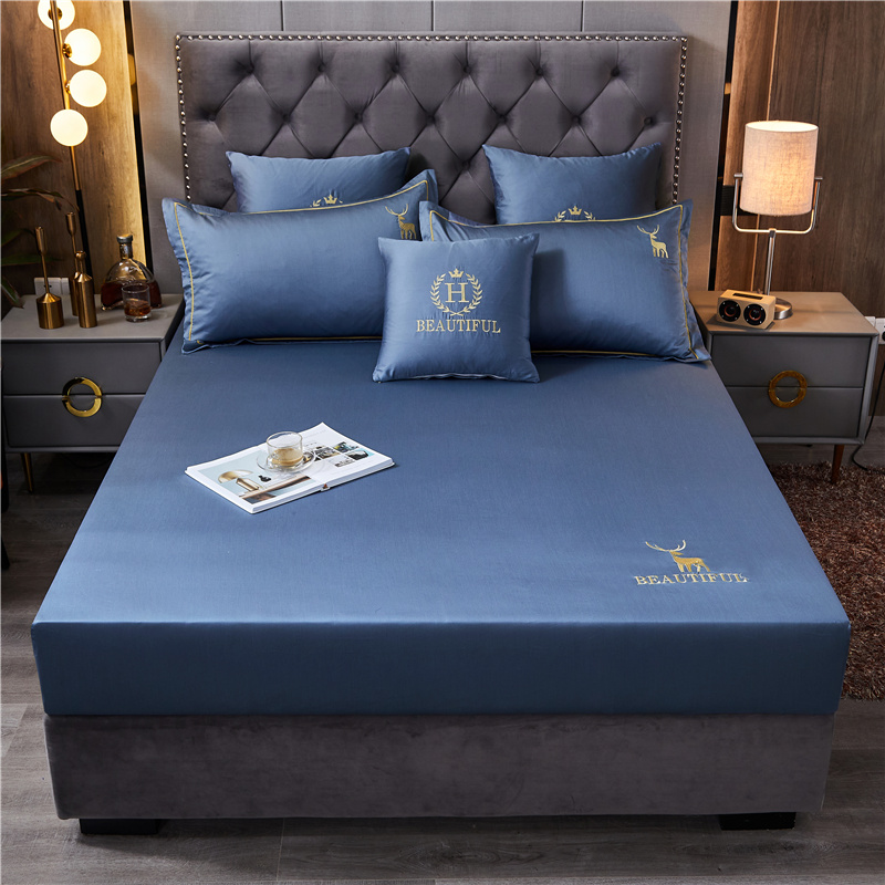 2021 Single item: Pure cotton bed cover 60 long-staple cotton bed cover, all-season universal bedspread, mattress protection cover, bed sheet details Picture
