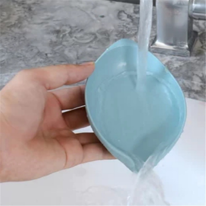 New leaf-shaped suction cup draining soap box wall-mounted bathroom soap box rack without drilling Specification image