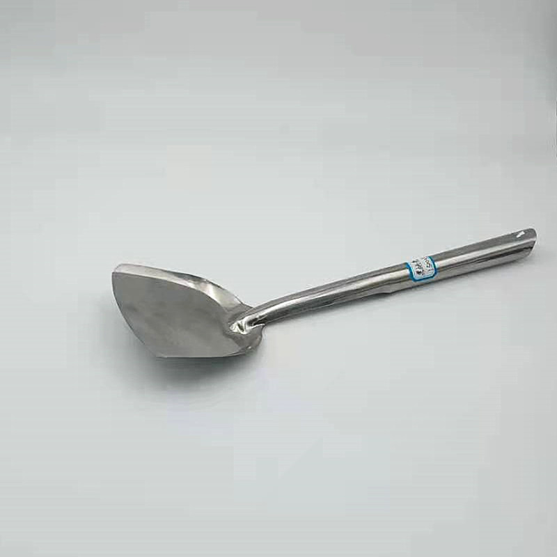 A popular household traditional stainless steel spatula for stir-frying, rice spatula with iron handle, iron pot spatula, and kitchen utensils for stir-frying details Picture
