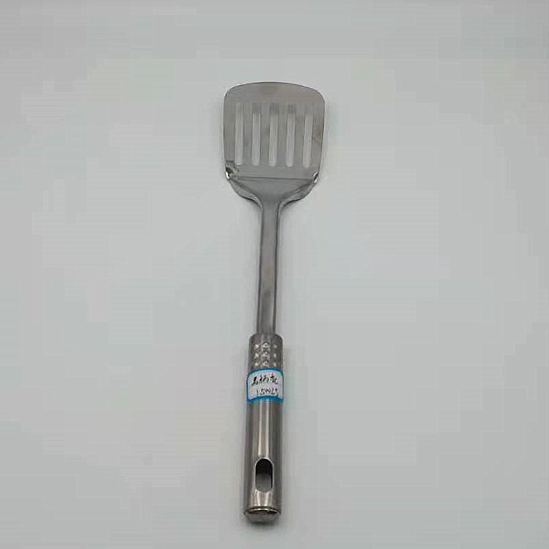 Best-selling stainless steel kitchenware: thickened heat-insulating and scald resistant frying spatula, flat spatula for stir-frying, flat-bottomed spatula for pancakes, and steak spatula Item Picture