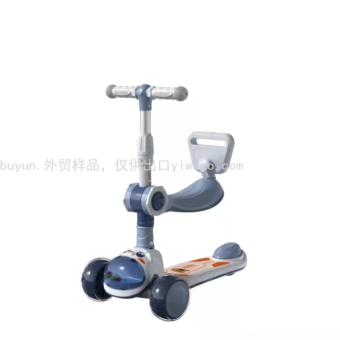 The new type of Buyun children's scooter with music, wheels and lights is foldable and convenient to carry