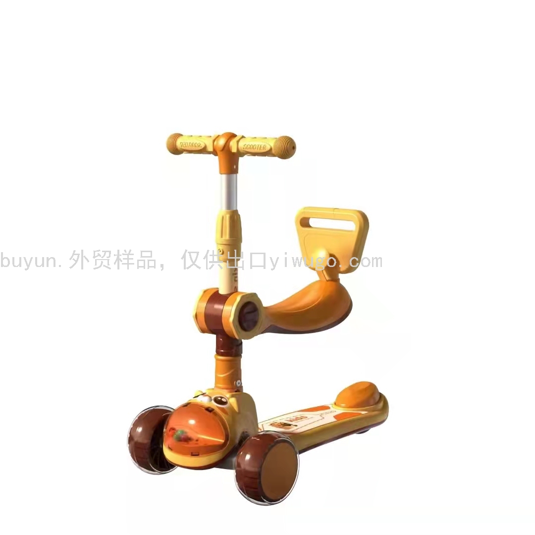 The new type of Buyun children's scooter with music, wheels and lights is foldable and convenient to carry Application Scenario