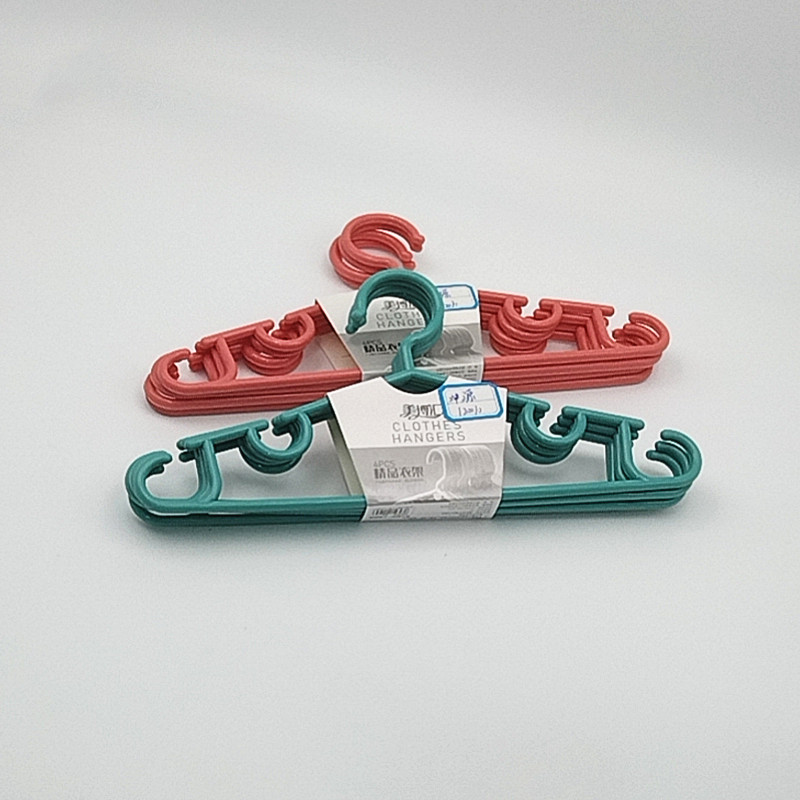 爆款儿童衣架彩色纯色防滑晾衣撑无痕塑料衣架家用多功能晾晒衣挂
