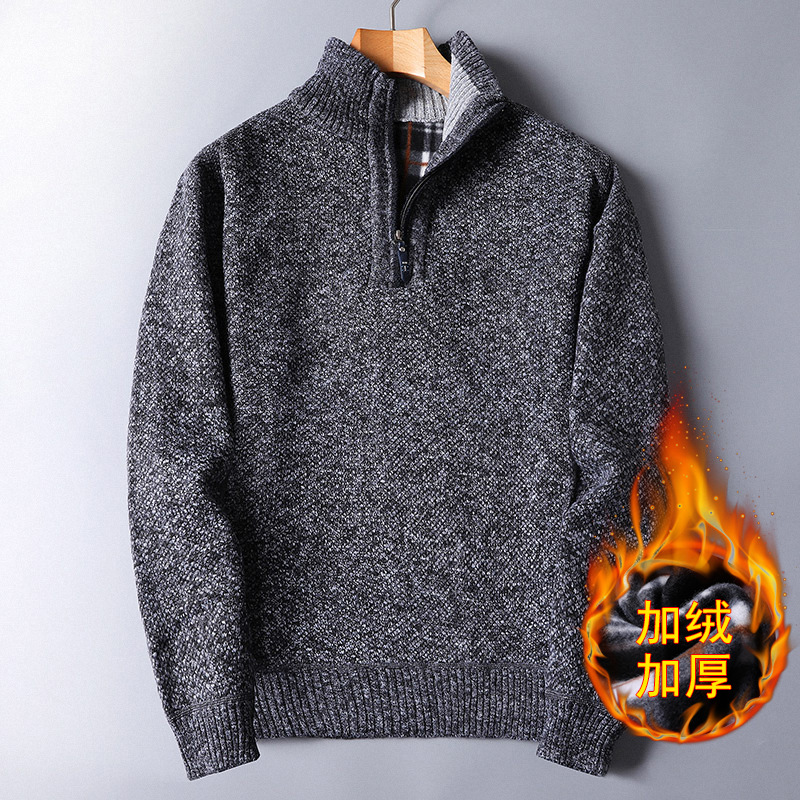 【MMM Weekend 】 Fleece and thick autumn/winter new men's sweater Zipper sweater loose knit jacket