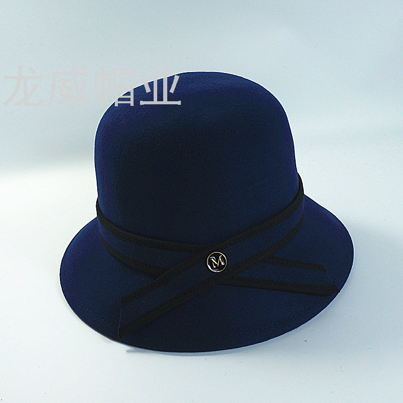 100% wool autumn winter new wide brim top female fashion personality wind shading jazz hat thumbnail