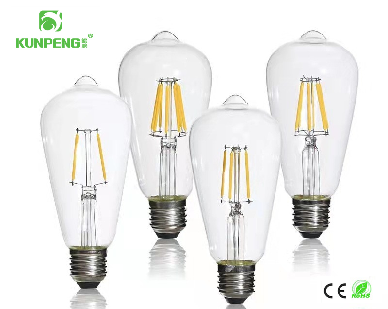 مصابيح LED LED ومصابيح LED LED ومصابيح LED ومصابيح LED ومصابيح LED المزودة بمصابيح STT 64 Eديسون مزخرفة بزجاج من نوع 4W6W8W