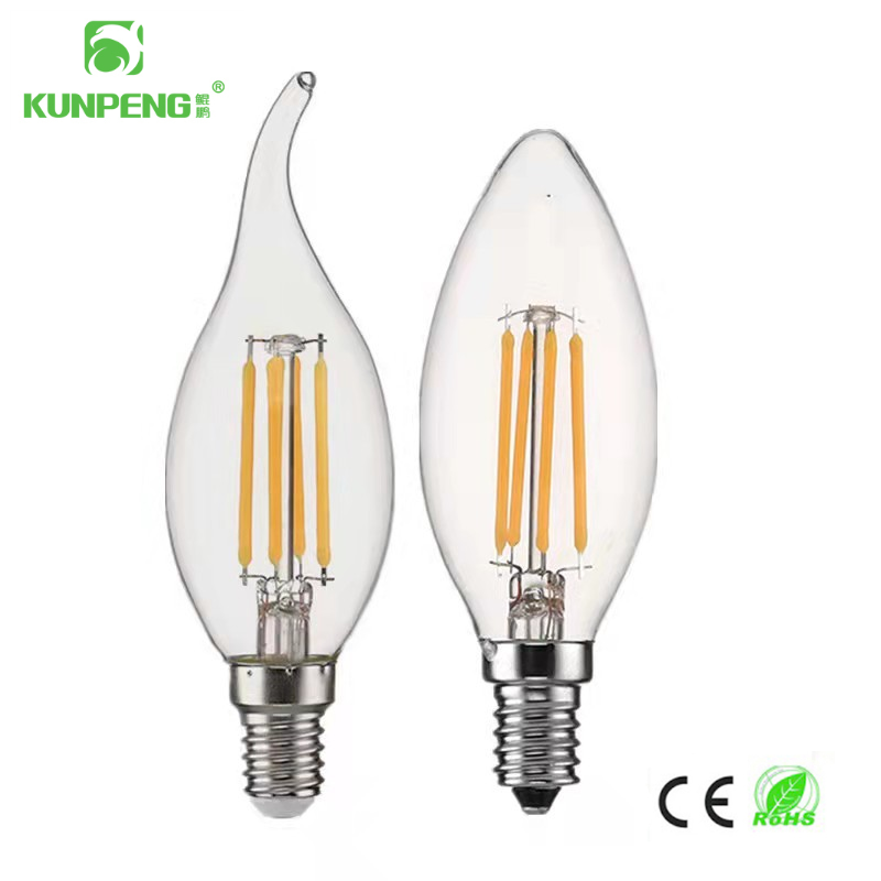 C35爱迪生灯泡LED灯泡LED灯丝装饰灯2W4W6W螺口E14/E27拉尾尖泡