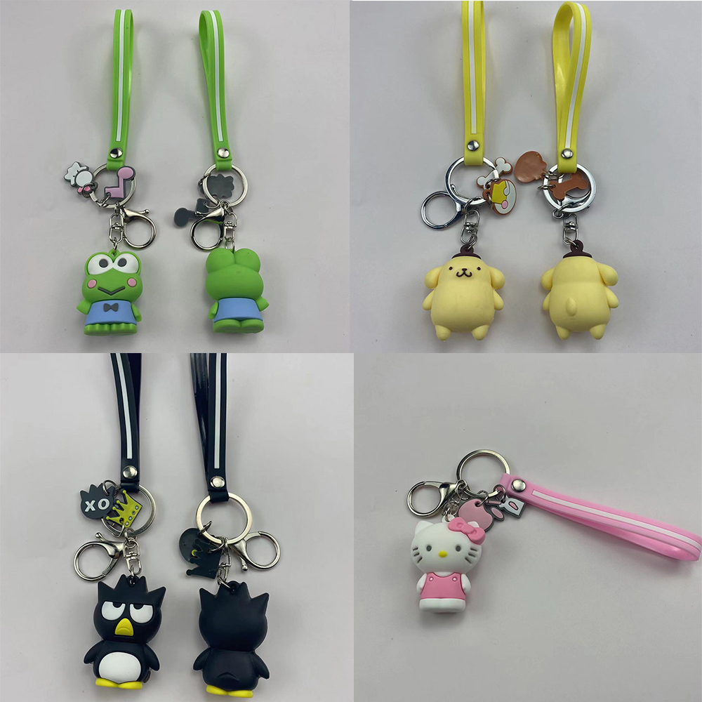 卡通可爱布丁玉桂狗大眼蛙kt猫库洛米酷企鹅美乐蒂钥匙扣 PVC软胶