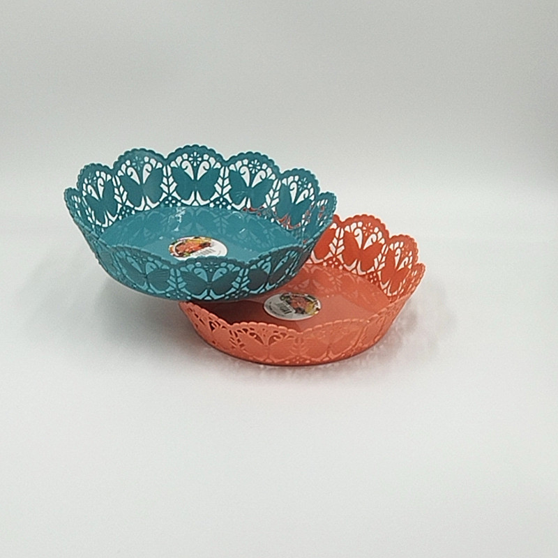 Creative circular lace sundries basket, kitchen storage basket, storage basket, fruit basket, storage basket with various hollowed-out lace details Picture