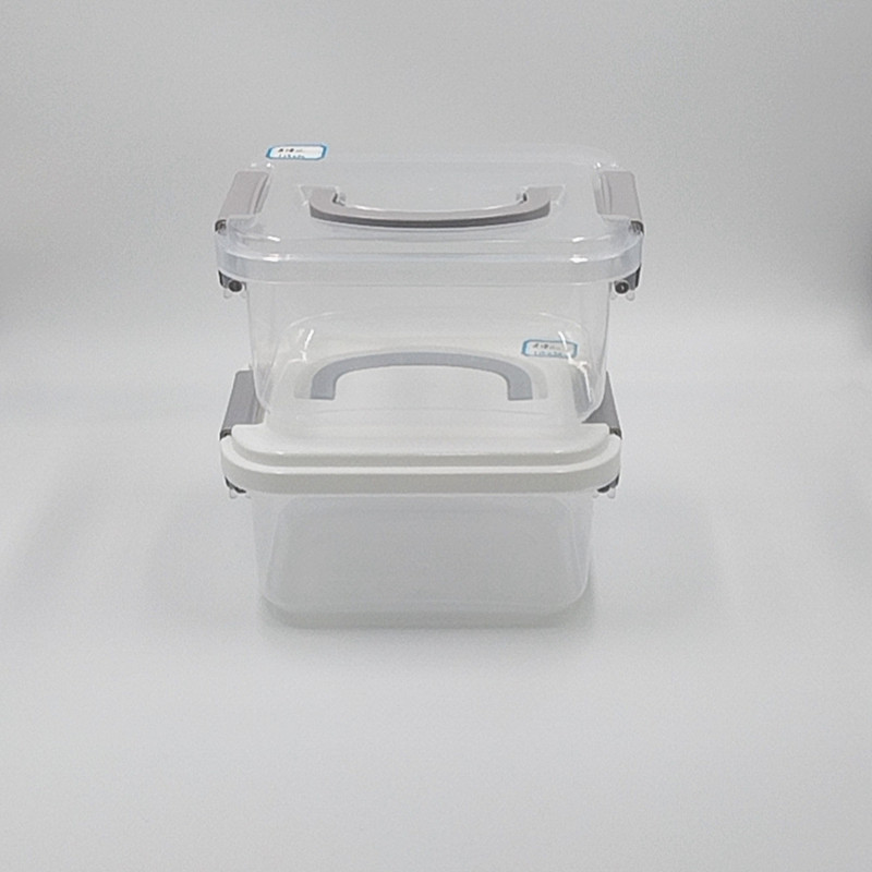 小号透明塑料收纳箱加厚带盖直角整理箱玩具化妆品透明整理收纳盒