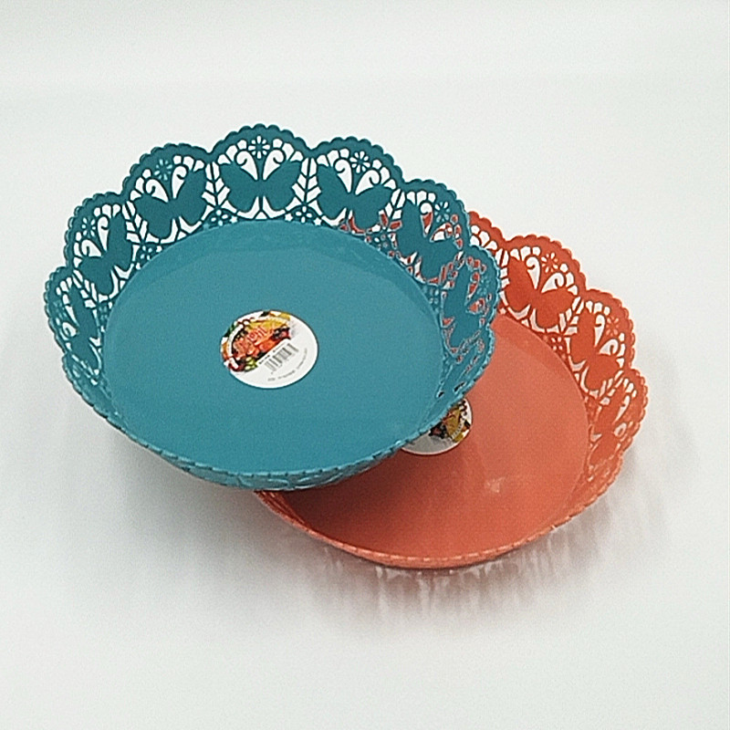 Creative circular lace sundries basket, kitchen storage basket, storage basket, fruit basket, storage basket with various hollowed-out lace Specification image