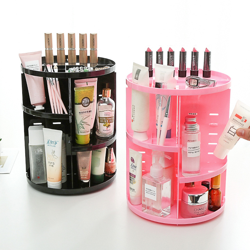 B46 Makeup Case 360 Rotating detachable desktop makeup organizer storage rack