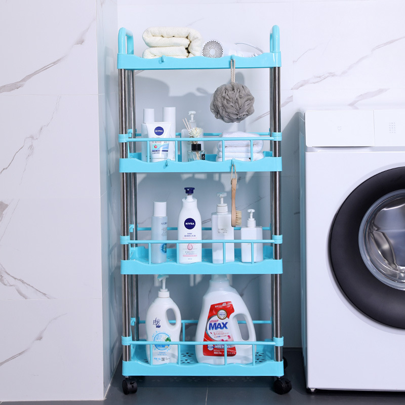 35823 Floor-standing multi-story bathroom, toilet, kitchen, multi-functional trolley, storage rack, bookshelf, bedroom hook, balcony storage Application Scenario