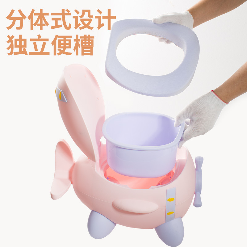 Factory direct sales of new children's plastic-assisted toilets, baby airplane urinals, toilet bowls, and children's sitting toilets wholesale Specification drawing