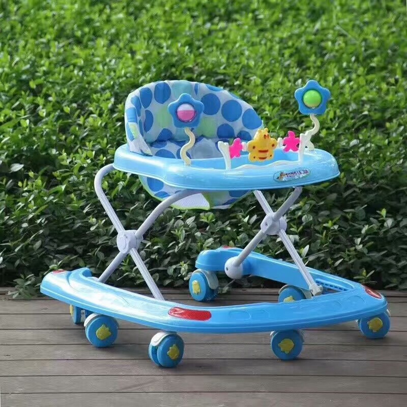 Multi-functional anti-rollover baby walker for infants and toddlers, suitable for 6-7 to 18 months, hand-pushed, sitting and folding, for boys and girls Specification drawing