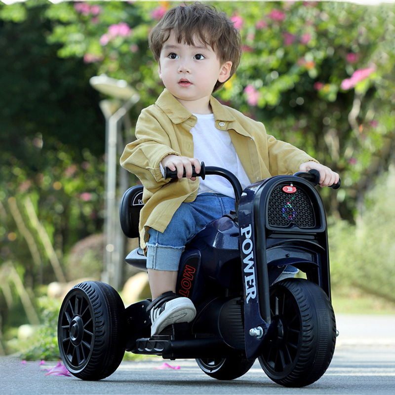 Children's electric motorcycles, boys and girls, babies, charging remote control tricycles, music, lights, toys, children's strollers, gifts full figure