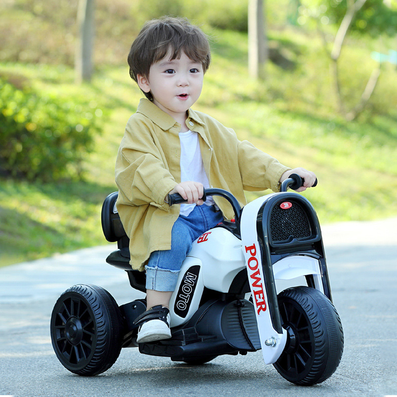 Children's electric motorcycles, boys and girls, babies, charging remote control tricycles, music, lights, toys, children's strollers, gifts Specification drawing