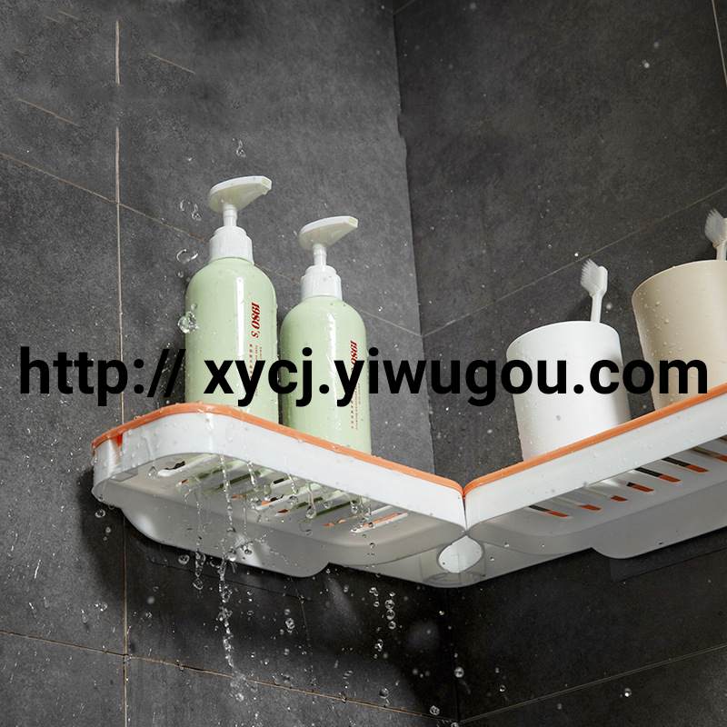 Bathroom countertop storage rack, shampoo and body wash storage rack, non-perforated corner bottle and can storage rack Specification image