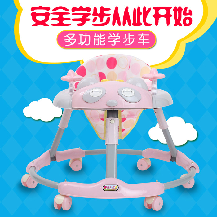 Baby walker for infants aged 6/7 to 18 months, boys and girls, children, hand-pushed, sitting, folding, anti-rollover, multi-functional details Picture