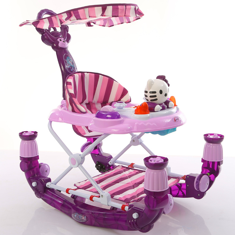 Baby walker with cradle, multi-functional anti-rollover and multi-functional music baby full figure