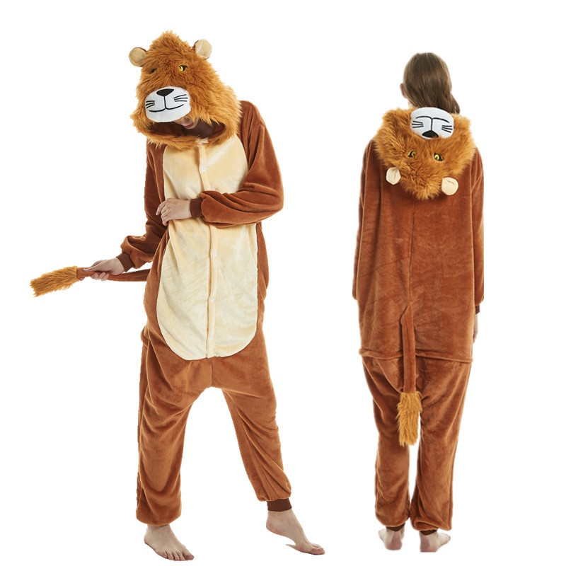 New Tenma Cartoon One-Piece Pajamas Flannel Pajamas Animal Pajamas Couple Pajamas Men And Women's Home Wear Application Scenario
