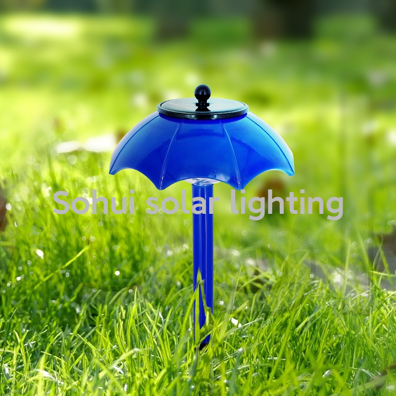 新太阳能草坪伞灯LED彩光渐变闪烁户外草坪灯庭院花园插地灯景观详情图2
