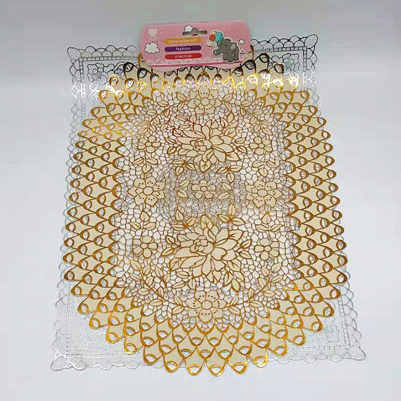 Best-selling heat insulation pads, plastic coasters, table MATS, bowl MATS, coffee table MATS, Western placemats, oval wholesale, gold-embossing pads wholesale Item Picture