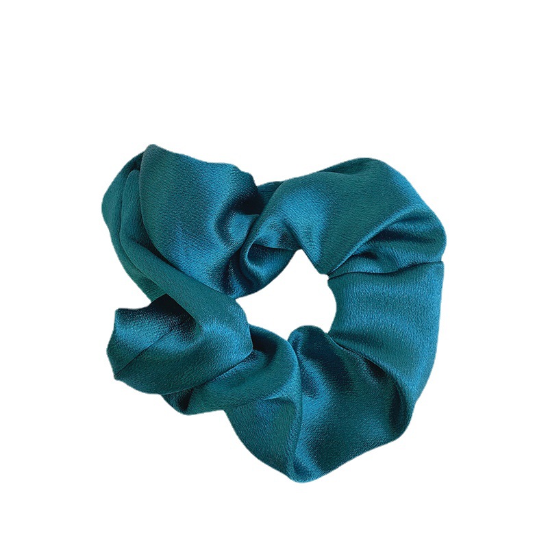 New solid color satin large intestine ring, Korean-style simple pig large intestine hair ring, adult style, foreign trade large intestine ring manufacturer Item Picture